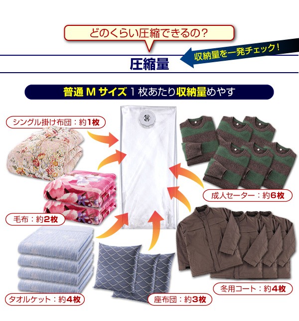 日本製自動ロック式布団圧縮袋計12枚セットの商品説明