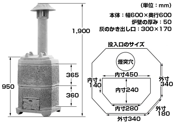 山水籠 SR165型 サイズ