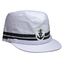 旧海軍艦内帽（白）Mサイズ 説明写真１