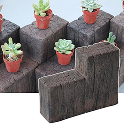 木材風 段違二蓮 コンクリート花壇材 花壇や歩道の土留め 階段の装飾杭として あっと解消 本店