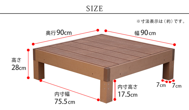人工木製 ウッドデッキ　サイズ