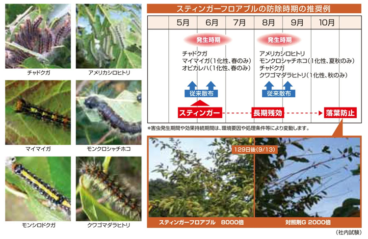 スティンガーフロアブル　防除時期の推奨例