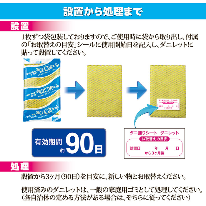 ダニ捕りシート ダニレット　設置から処理まで
