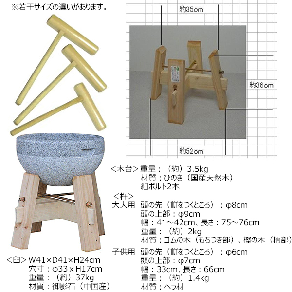 石臼・杵・木台の商品説明